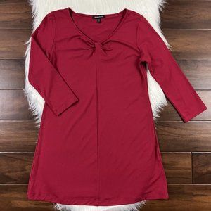 Eileen Fisher Women's Size XS Red Twist Knot Tunic‎ Shirt Dress